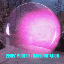 a pink bubble that says 1930s mode of transportation