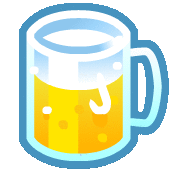 a cartoon drawing of a glass of beer