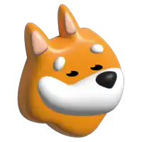 a 3d rendering of a dog 's face with its eyes closed and a white nose