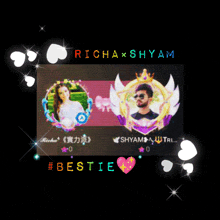 a picture of a man and a woman with the name richa x shyam