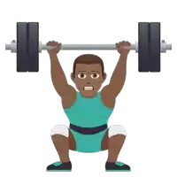 an illustration of a man squatting while lifting a barbell over his head