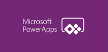 a purple background with microsoft power apps written on it