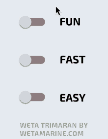 a widget that says fun fast and easy on it