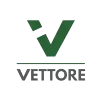 a logo for vettore with a green check mark on a white background