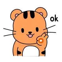 a cartoon tiger giving a thumbs up and the word ok below it