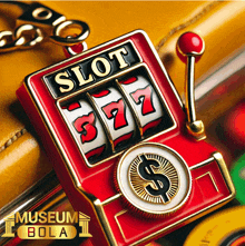 a red and gold slot machine with a dollar sign on it