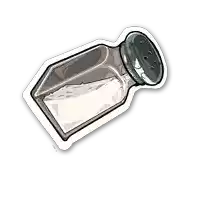 a sticker of a salt shaker filled with salt on a white background