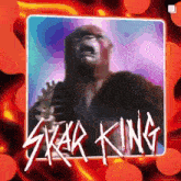 a picture of a gorilla with the words skar king on it