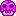 a pixel art drawing of a purple skull with a smiley face .