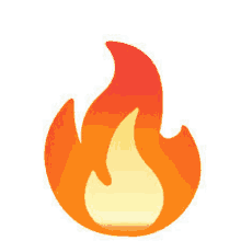 a cartoon illustration of a fire flame on a white background