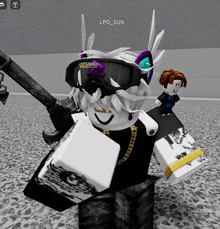 a screenshot of a roblox character with the name lpo sun on it