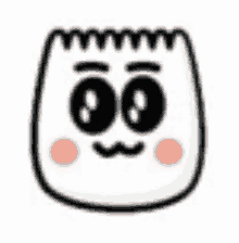 a cartoon drawing of a marshmallow with a smiling face .