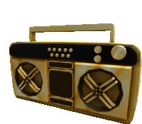 a cartoon illustration of a boombox with two speakers