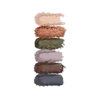 a row of different colored eye shadows are lined up in a row