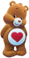 a brown teddy bear with a red heart on his chest