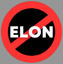 a red sign with a black circle and the word elon on it