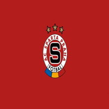 a logo for ac sparta praha football with three stars on a red background