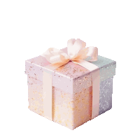 a gift box with a pink bow on top of it