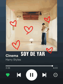 a video of harry styles ' cinema soy de yar is playing