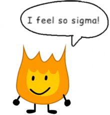 a cartoon character with a speech bubble saying i feel so sigma