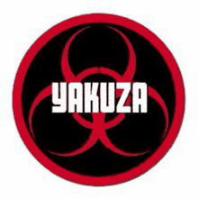 a red circle with the word yakuza on it