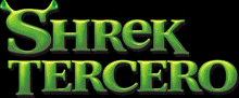 a logo for shrek tercero has a shrek on it