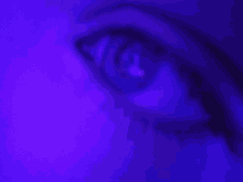 a close up of a person 's eye with a blue background .