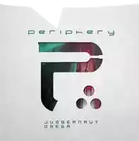 an album cover for periphery juggernaut omega shows a large p on a white background