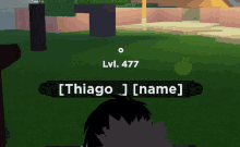 a screenshot of a video game with the name thiago on the screen