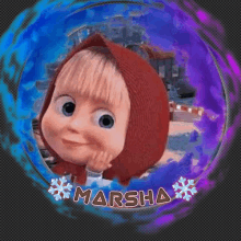 a picture of a cartoon character with the name marsha