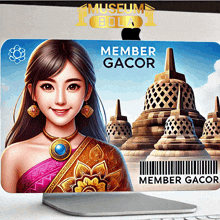 a member gacor card is displayed on a computer