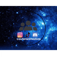 outeranimestore is displayed on a galaxy background