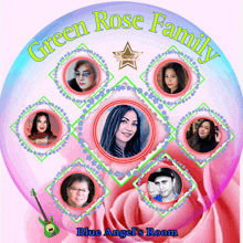 green rose family blue angel 's room is written on the bottom