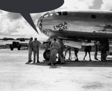 a plane with enola gay painted on it