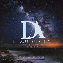 a logo for diego austry shows a starry sky