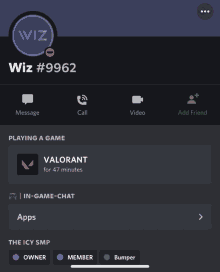 a screenshot of a wizard # 9962 account