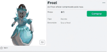 a screenshot of a website that says frozi on the top