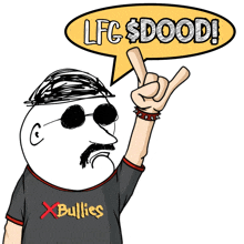 a cartoon of a man wearing a shirt that says xbullies