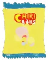 a drawing of a bag of chiko balls