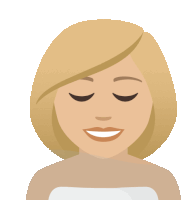 an illustration of a woman with her eyes closed smiling