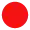 a red circle with a black border is on a white background .