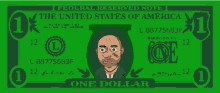 a green one dollar bill from the united states