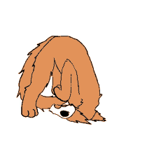 a cartoon drawing of a dog with a white nose