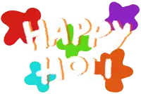 a colorful sign that says happy holi with a white background