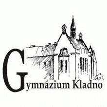 a black and white drawing of a castle with the words gymnazium kladno on it .