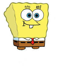 a cartoon drawing of spongebob wearing a tie and shirt