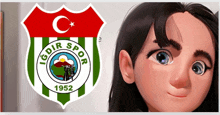 a logo for igdir spor 1952 is next to a drawing of a girl