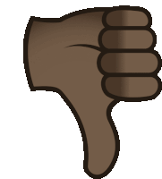 a brown thumbs down sign with a white background