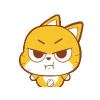 a cartoon cat with a very angry look on its face