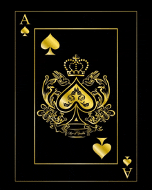 an ace of spades playing card with a crown on it